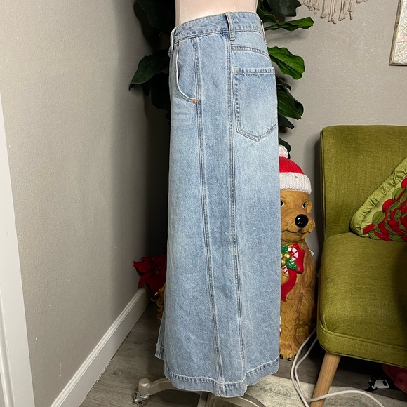 Frye Front Slit Denim Jean Skirt - Picture 6 of 11